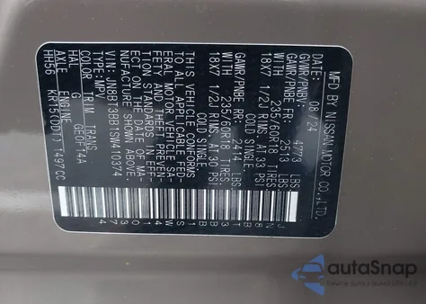 2025 Nissan Rogue Sv Intelligent Awd from USA, damaged, VIN JN8BT3BB1SW410374